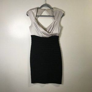 London Times Bodycon Bandage Dress Size 6 / Small Black Silver Party Cocktail